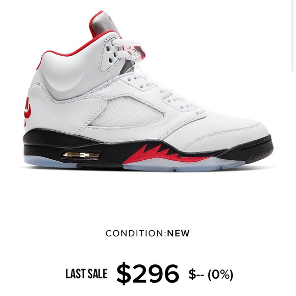 Jordan 5 Fire Red Silver Tongue - Picture 4 of 4